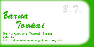 barna tompai business card